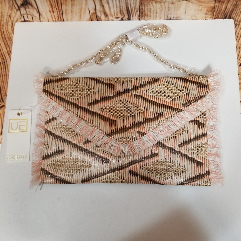 Urban Expressions New! Pink Multi Dominica Handbag Clutch Magnetic Closure